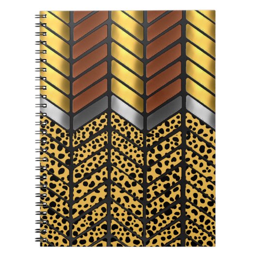 Carnet Impression d'animal de guépard à chevron zigzag mo (Devant)