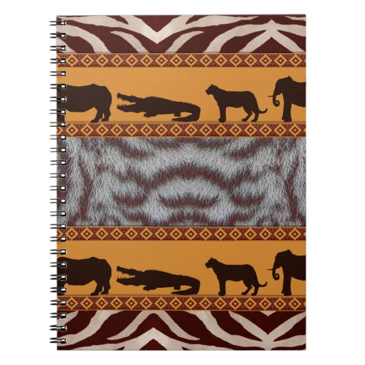 Carnet Impression d'animal de Tigre Blanc Tribal Africain (Devant)
