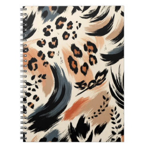 Carnet Impression d'animal exotique peint abstrait Léopar