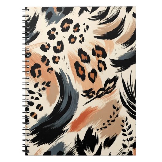 Carnet Impression d'animal exotique peint abstrait Léopar (Devant)