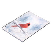 Carnet Impression d'art à l'aquarelle du cardinal rouge d (Côté gauche)