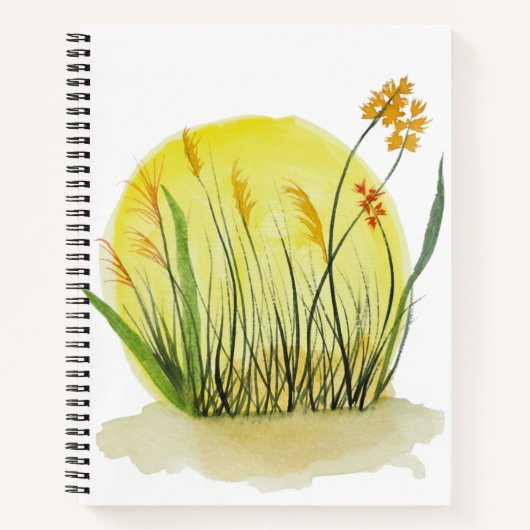 Carnet Impression d'art aquarelle Prairie Dorée (Devant)