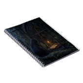 Carnet Impression d'art botanique sombre de chat noir got (Côté Droit)