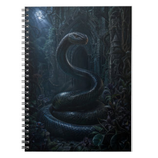 Carnet Impression d'art botanique sombre serpent gothique