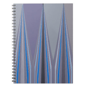 Carnet Impression d'art chevron bleu, violet, gris