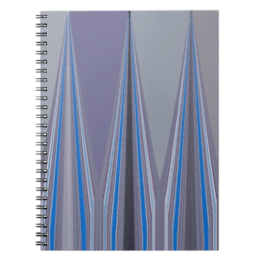 Carnet Impression d'art chevron bleu, violet, gris (Devant)