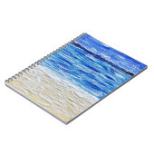 Carnet Impression d'art de plage à texture bleue (Côté gauche)
