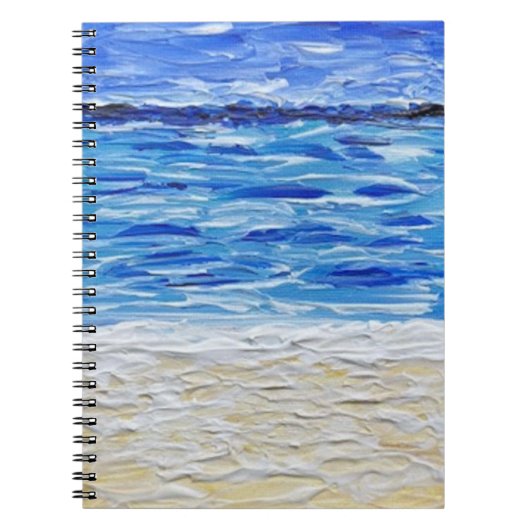 Carnet Impression d'art de plage à texture bleue (Devant)
