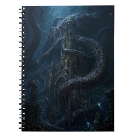 Carnet Impression d'art du monstre marin kraken gothique (Devant)