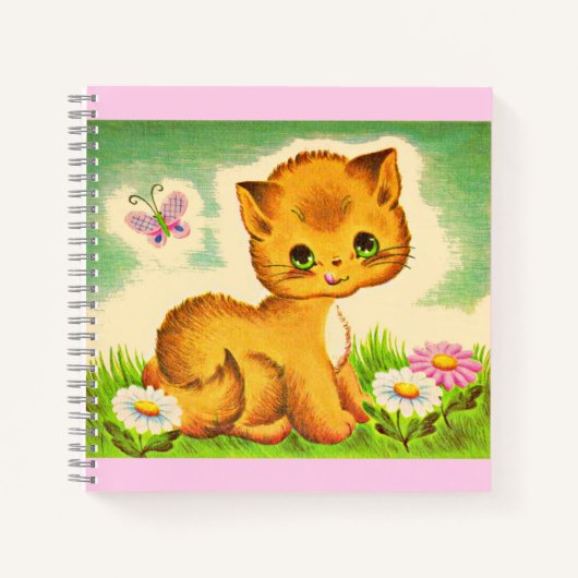 Carnet impression de chaton adorable aux yeux verts (Devant)