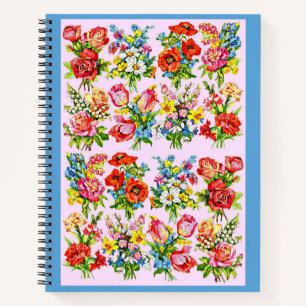 Carnet impression de collection de fleurs florales épique