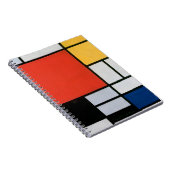 Carnet Impression de composition de Piet Mondrian rouge j (Côté Droit)