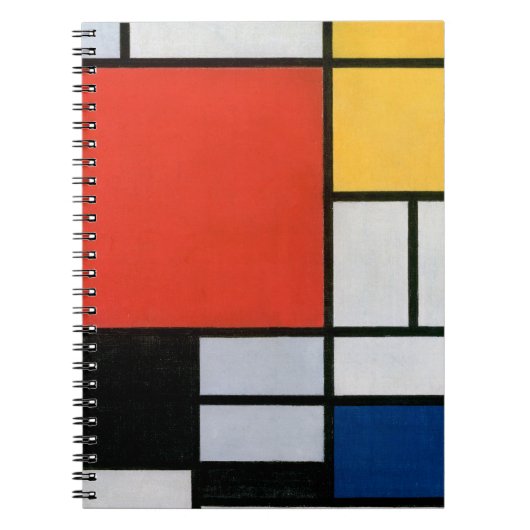Carnet Impression de composition de Piet Mondrian rouge j (Devant)