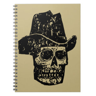 Carnet Impression de crâne de cow-boy vintage avec vieux