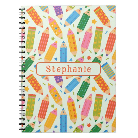 Carnet Impression de crayon personnalisable mignonne (Devant)