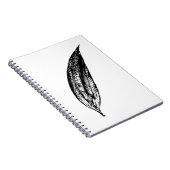 Carnet Impression de feuille de lys blanc noir et blanc (Côté Droit)
