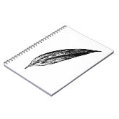 Carnet Impression de feuille de lys blanc noir et blanc (Côté gauche)