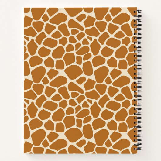 Carnet Impression de girafe (Dos)