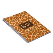 Carnet Impression De Giraffe À La Mode Avec Monogramme Ch (Côté Droit)
