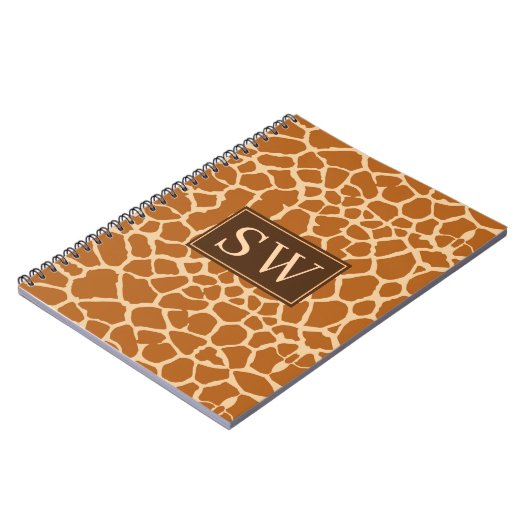 Carnet Impression De Giraffe À La Mode Avec Monogramme Ch (Côté gauche)