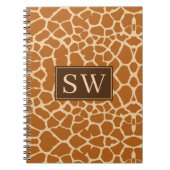 Carnet Impression De Giraffe À La Mode Avec Monogramme Ch (Devant)
