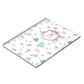 Carnet Impression de monogramme prépa pickleball rose (Côté gauche)