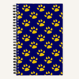 Carnet Impression de motif de patte mignonne bleu marine