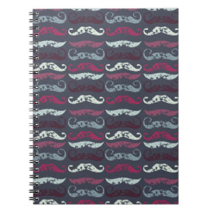 Carnet Impression de moustache rétro en détresse