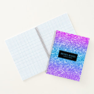 Carnet Impression de paillettes factices colorées