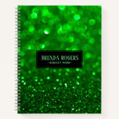 Carnet Impression de paillettes fausses vertes (Devant)
