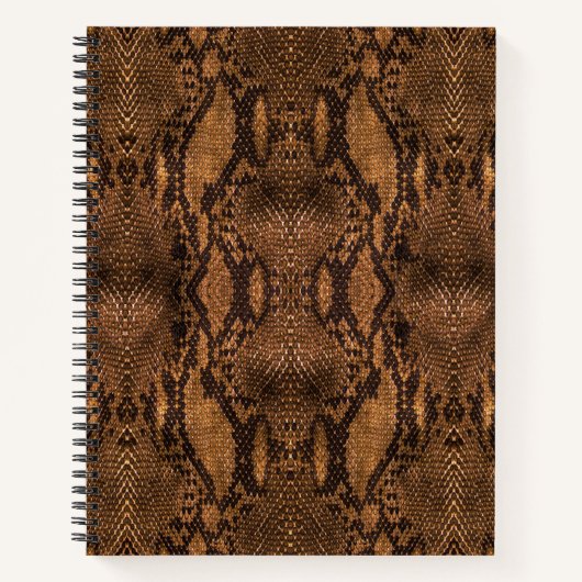 Carnet Impression de peau de serpent marron (Devant)