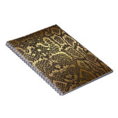 Carnet Impression de peau de serpent Moderne Glam Or (Côté Droit)