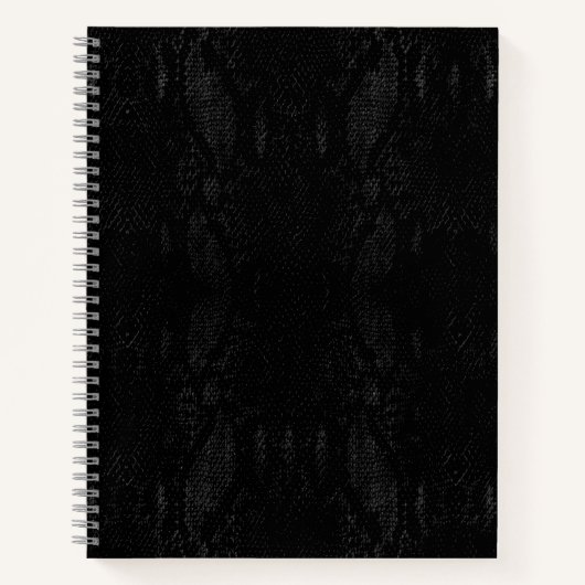 Carnet Impression de peau de serpent noir (Devant)