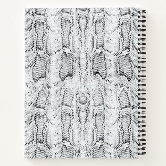Carnet Impression de peau de serpent Python blanc (Dos)