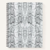 Carnet Impression de peau de serpent Python blanc (Devant)