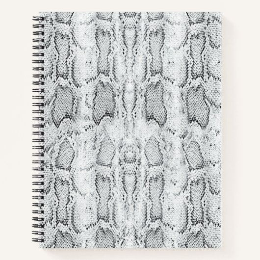 Carnet Impression de peau de serpent Python blanc (Devant)