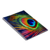 Carnet Impression de plume de paon colorée (Côté Droit)