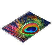Carnet Impression de plume de paon colorée (Côté gauche)