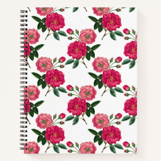 Carnet Impression de rose rose (Devant)