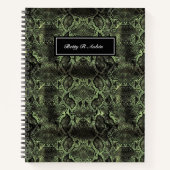 Carnet Impression de serpent vert (Devant)