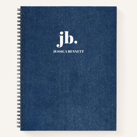 Carnet Impression de texture de jeans en denim moderne Mo (Devant)