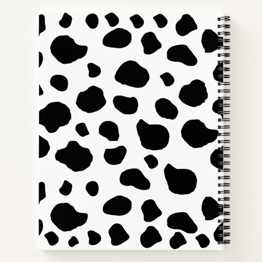 Carnet Impression De Vache, Spots De Vache, Noir Et Blanc (Dos)