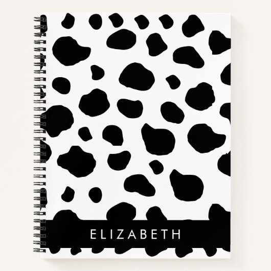 Carnet Impression De Vache, Spots De Vache, Noir Et Blanc (Devant)