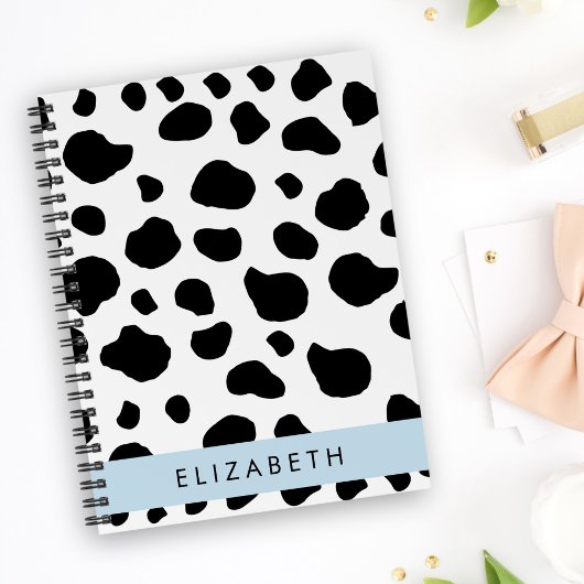 Carnet Impression De Vache, Spots De Vache, Noir Et Blanc