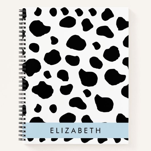 Carnet Impression De Vache, Spots De Vache, Noir Et Blanc (Devant)