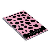 Carnet Impression De Vache, Spots De Vache, Vache Rose, V (Côté Droit)