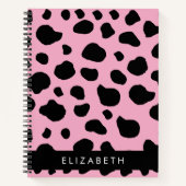 Carnet Impression De Vache, Spots De Vache, Vache Rose, V (Devant)