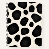 Carnet Impression de vache tache noire et blanche (Devant)