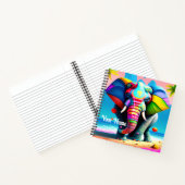 Carnet Impression d'éléphant arc-en-ciel drôle et ludique (Intérieur)
