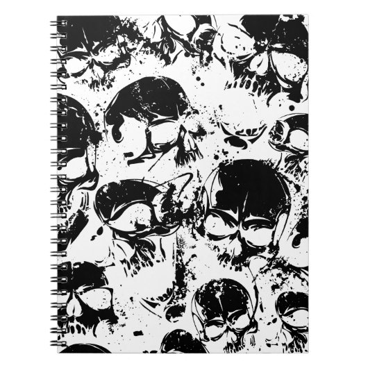 Carnet impression des crânes de grunge (Devant)